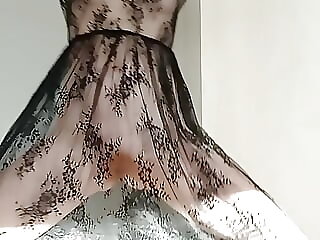 Transparent black dress with..